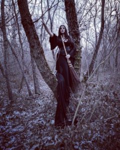 Every part of the magical besom is potent in spellwork. While the entire besom is used for energy sweeping and cleansing, the bristles can be used as spellwork ingredients too, especially for protective and tracking spells. Photo of Radiana Piț and her magical besom by Vlad Tudor. Instagram: @crowhag